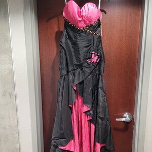 Precious Formals P50084 Black and Pink Size 4 Prom Dress